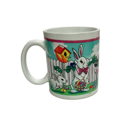 🐇 Easter Bunny Mug ☕ Vintage Spring Garden Egg Hunt Cup - Picture 2 of 11